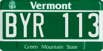 VT license plate BYR113