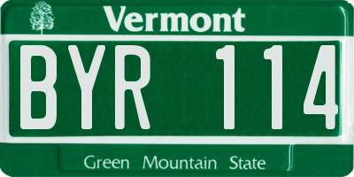 VT license plate BYR114