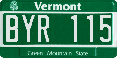 VT license plate BYR115