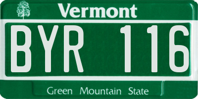 VT license plate BYR116