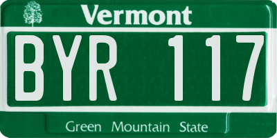 VT license plate BYR117