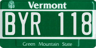 VT license plate BYR118