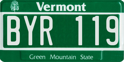 VT license plate BYR119