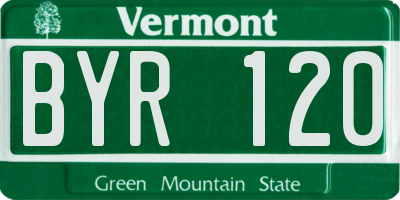 VT license plate BYR120