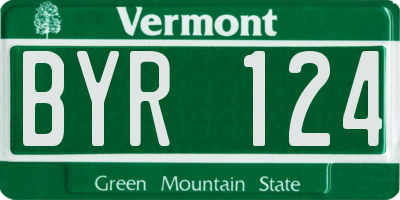 VT license plate BYR124