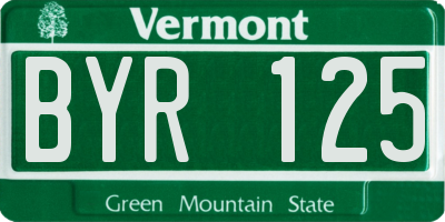 VT license plate BYR125
