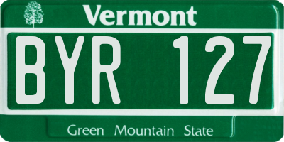VT license plate BYR127