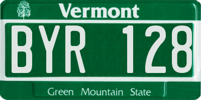 VT license plate BYR128