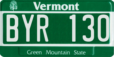 VT license plate BYR130