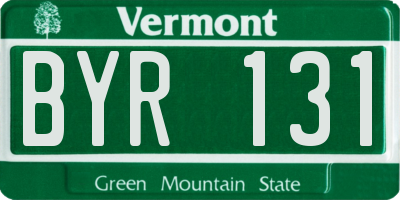 VT license plate BYR131