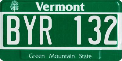 VT license plate BYR132