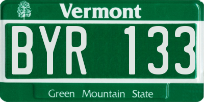 VT license plate BYR133