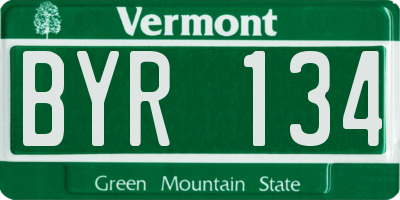 VT license plate BYR134