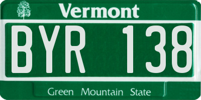 VT license plate BYR138