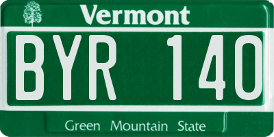 VT license plate BYR140