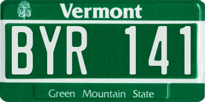 VT license plate BYR141