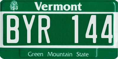 VT license plate BYR144