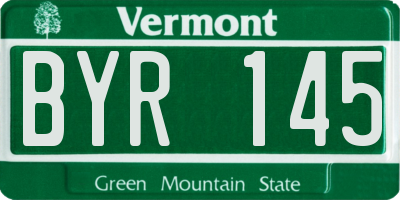 VT license plate BYR145