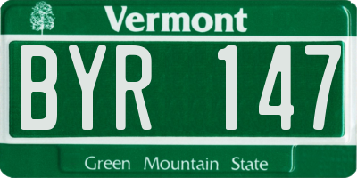 VT license plate BYR147