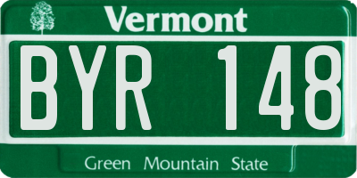 VT license plate BYR148