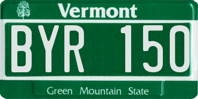 VT license plate BYR150