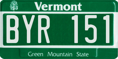 VT license plate BYR151