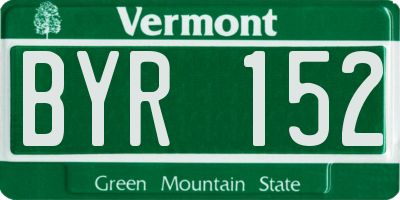 VT license plate BYR152