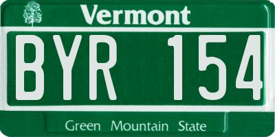 VT license plate BYR154