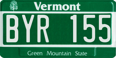 VT license plate BYR155