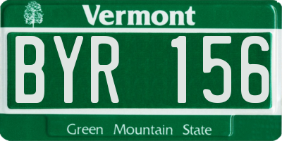 VT license plate BYR156