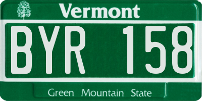 VT license plate BYR158