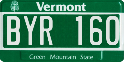VT license plate BYR160