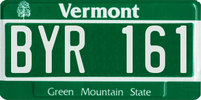 VT license plate BYR161