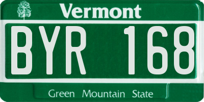 VT license plate BYR168