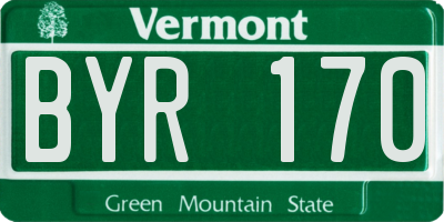 VT license plate BYR170
