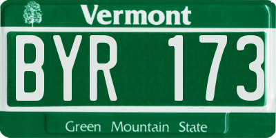 VT license plate BYR173