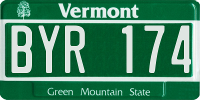 VT license plate BYR174