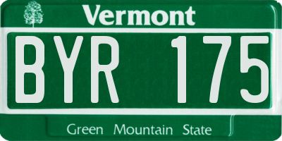 VT license plate BYR175
