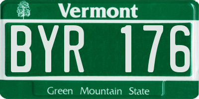VT license plate BYR176