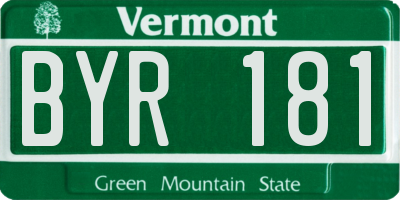 VT license plate BYR181