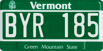 VT license plate BYR185