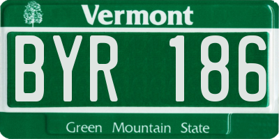VT license plate BYR186