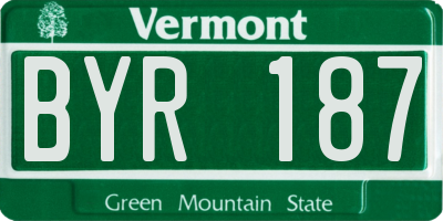 VT license plate BYR187