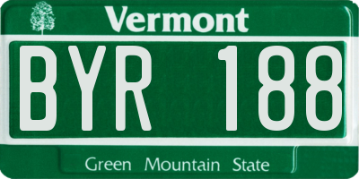 VT license plate BYR188