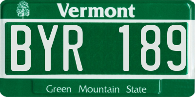 VT license plate BYR189