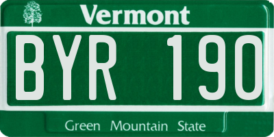 VT license plate BYR190