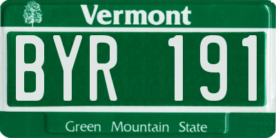 VT license plate BYR191