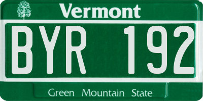 VT license plate BYR192