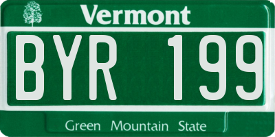 VT license plate BYR199