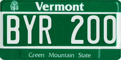 VT license plate BYR200